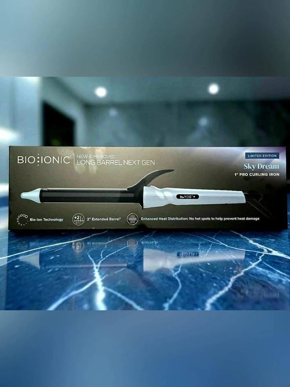 Bio Iconic Long Barrel 1” Next Gen Curling Iron - Sky Dream